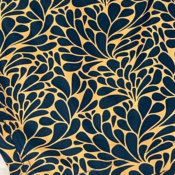 Trunks Swim Trunks Men's 38 Orange & Blue Floral Print Print, Beach, Pool - Picture 2 of 10